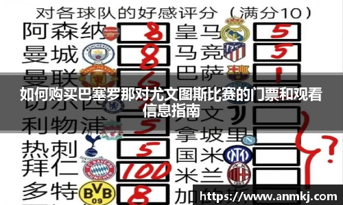 如何购买巴塞罗那对尤文图斯比赛的门票和观看信息指南